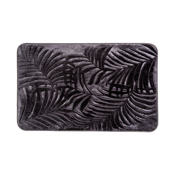 Tappeto da bagno in memory foam grigio scuro 50x80 cm Leaves - Wenko-image-1