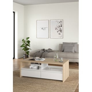 Tavolino da salotto bianco e di colore naturale 60x120 cm Next – Tvilum