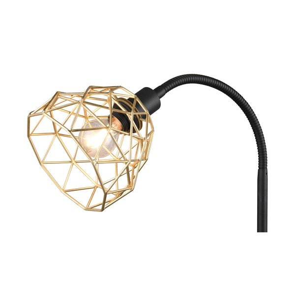 Lampada da terra in nero e oro con paralume in metallo (altezza 180 cm) Haval - Reality-image-2