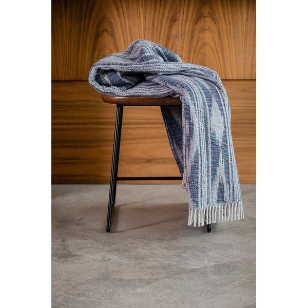 Plaid blu con contenuto di cotone , 140 x 180 cm Zanzibar - Euromant-image-1