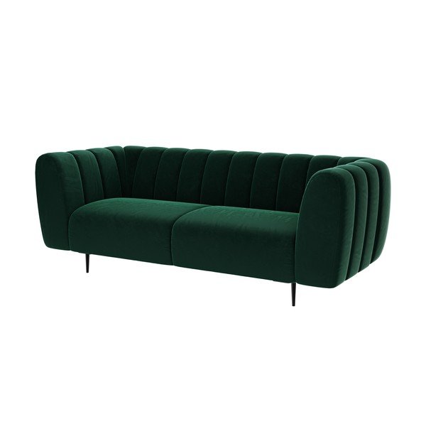 Divano in velluto verde scuro, 210 cm Shel - Ghado-image-3