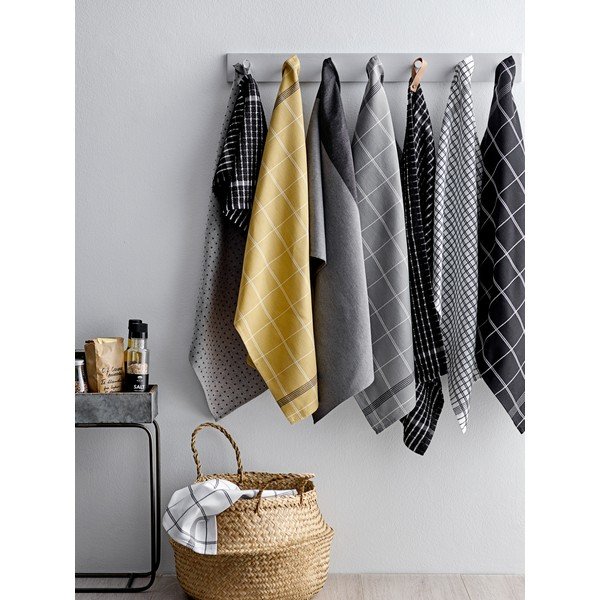 Asciugamano da cucina in cotone giallo Geometrico, 50 x 70 cm Minimal - Södahl-image-1