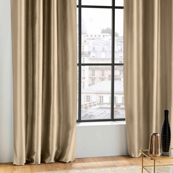 Tenda in raso beige 140x240 cm Shana - douceur d'intérieur-image-2