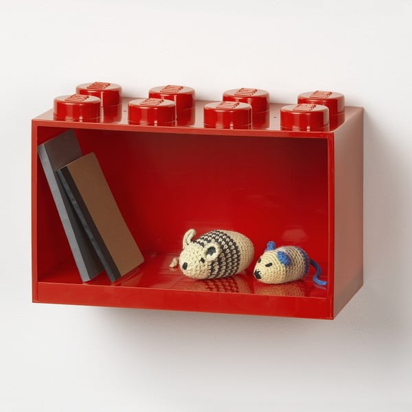 Mensola a muro rossa per bambini Brick 8 - LEGO®