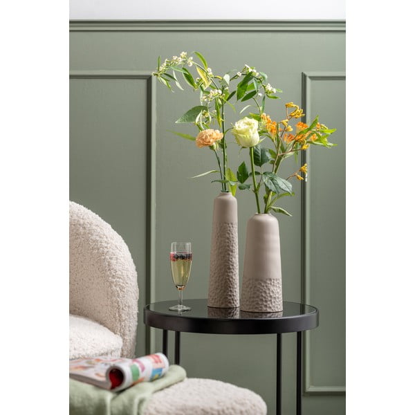 Vaso in ceramica beige scolpito, altezza 27,5 cm - PT LIVING-image-1