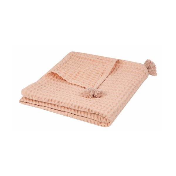 Plaid arancione chiaro in puro cotone , 100 x 140 cm Nido - Nattiot