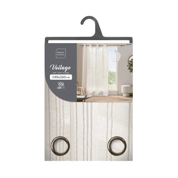 Tenda bianca 140x260 cm Zaho – douceur d'intérieur-image-3