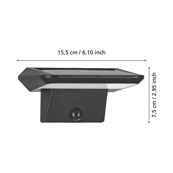 illuminazione esterna LED con alimentazione a pannelli solari da parete (altezza totale 7,5 cm) PORRASSA - EGLO-image-2