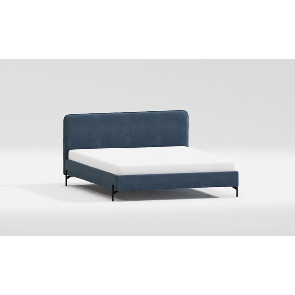 Letto singolo imbottito blu scuro con griglia 90x200 cm Barker - Ropez-image-3