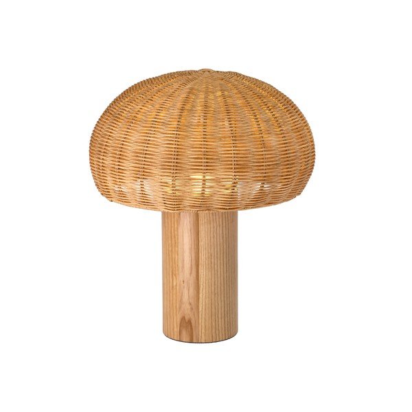 Lampada da tavolo a LED in colore naturale con paralume in rattan (altezza 32 cm) - Villa Collection-image-1