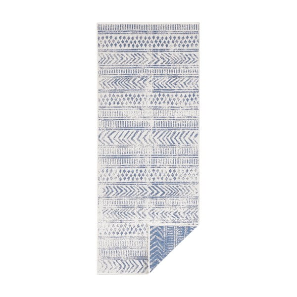 Tappeto da esterno blu e crema , 80 x 250 cm Biri - NORTHRUGS