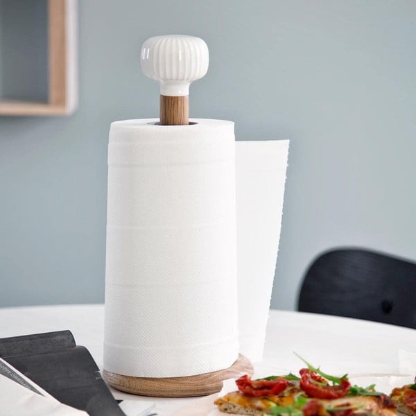 Portasciugamani in legno di quercia con dettagli in porcellana bianca Hammershoi Hammershøi - Kähler Design-image-1