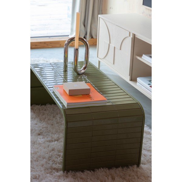 Tavolino da salotto verde in ceramica 47x80 cm Tiles – Zuiver-image-3