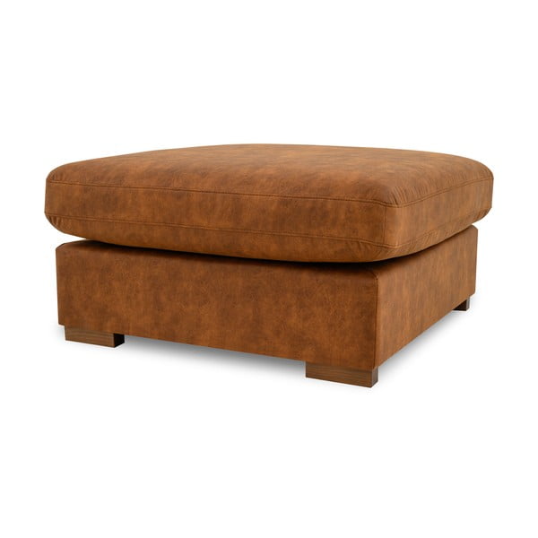 Pouf in similpelle marrone cognac Hamburg - Scandic-image-4