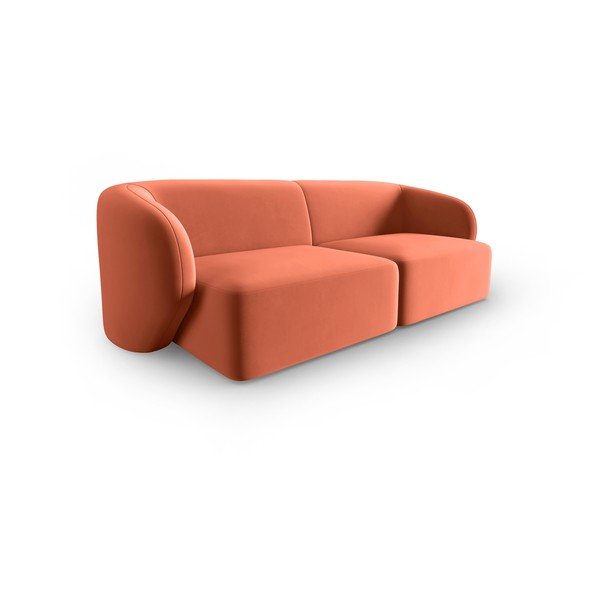 Divano rosa con rivestimento in velluto 188 cm Paolo – Milo Casa-image-2