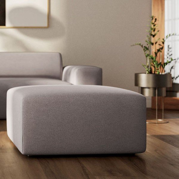 Poggiapiedi grigio rivestito in velluto Villet – Rodier-image-4