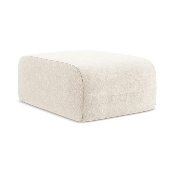 Poggiapiedi beige con rivestimento in ciniglia Lani – Makamii