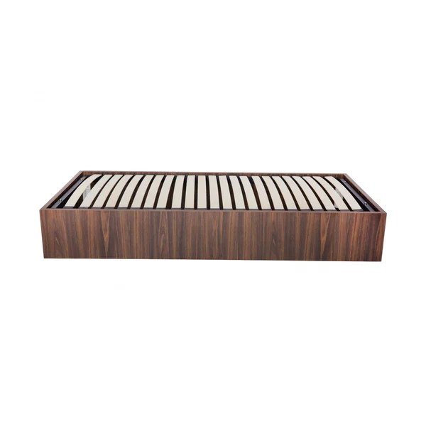 Letto singolo colore naturale scuro in truciolato con contenitore/senza testiera con rete inclusa 90x190 cm Nira – Bobochic Paris-image-3