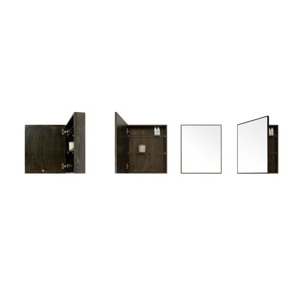 Specchio a parete con contenitore in rovere Mezza Dark , 45x55 cm Slimline - Wireworks-image-1