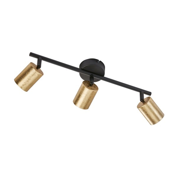 Lampada da soffitto in nero e oro con paralume in metallo ø 8 cm Vano - Fischer & Honsel