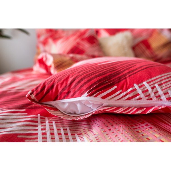 Biancheria in cotone rosso per letto singolo 140x200 cm LP Dita Red - Cotton House-image-1