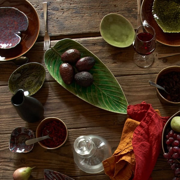 Piatto da portata in gres verde Riviera, 40 x 17 cm - Costa Nova-image-1