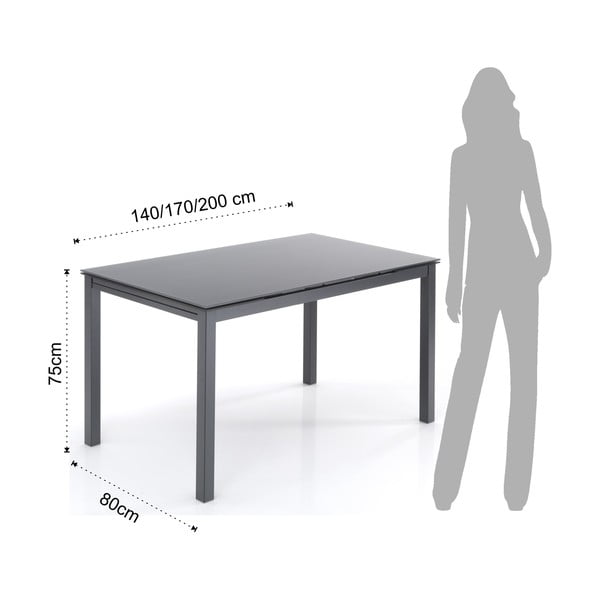 Tavolo da pranzo pieghevole con piano in vetro 80x140 cm New Daily - Tomasucci-image-4