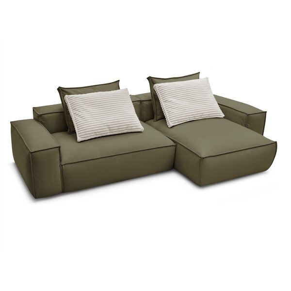 Divano angolare verde in similpelle Boheme - Bobochic Paris-image-4