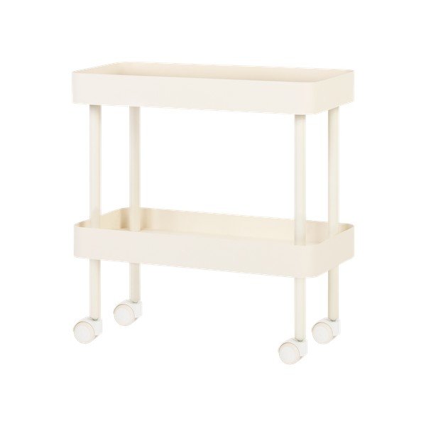 Carrello portaoggetti beige in metallo 60x62x30 cm Nolle – noo.ma