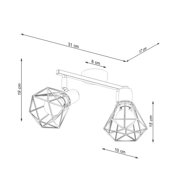 Lampada da soffitto nera ø 10 cm Varpu - Sollux-image-4