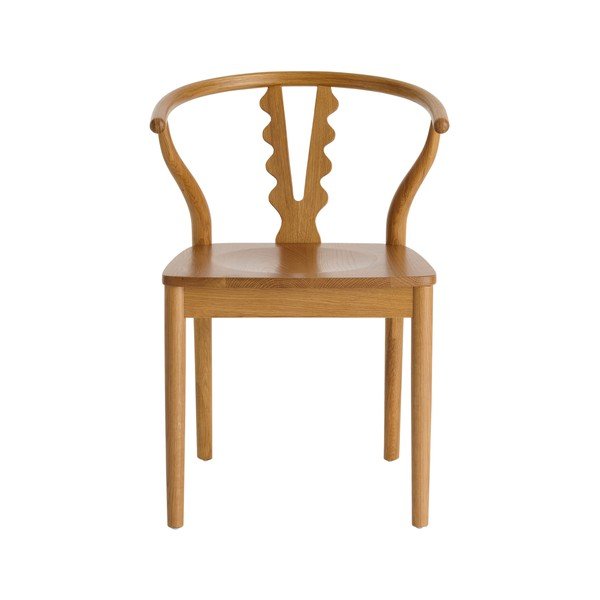 Sedia da pranzo colore naturale scuro in rovere massiccio con braccioli Heddalie – Ellos Home-image-3