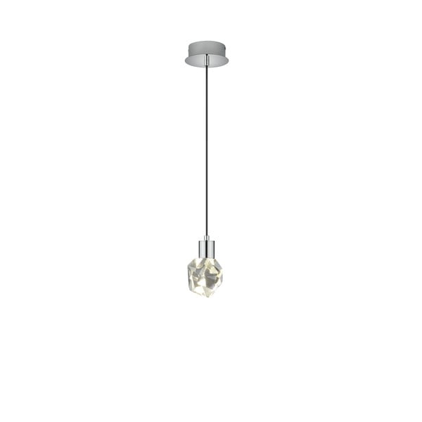 Lampadario LED argentato con paralume in vetro ø 13 cm Verano – Trio Select