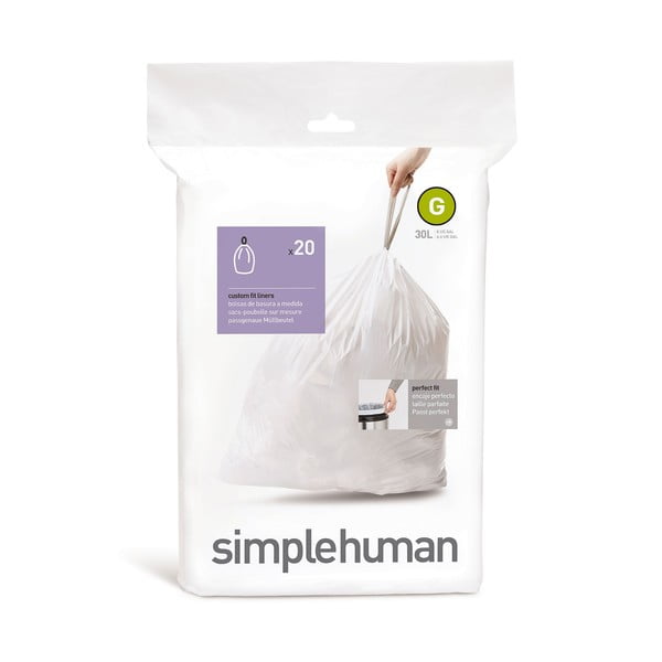 Sacchetti della spazzatura con chiusura 20 pz 30 l G - simplehuman