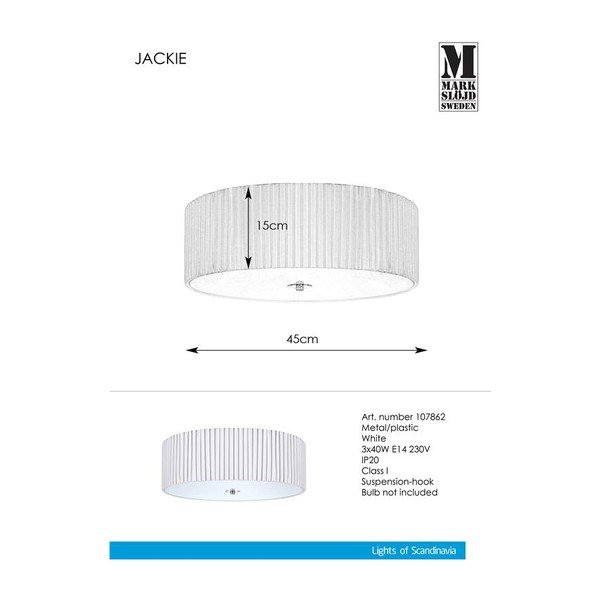 Plafond 3L bianco a soffitto, ⌀ 45 cm Jackie - Markslöjd-image-1