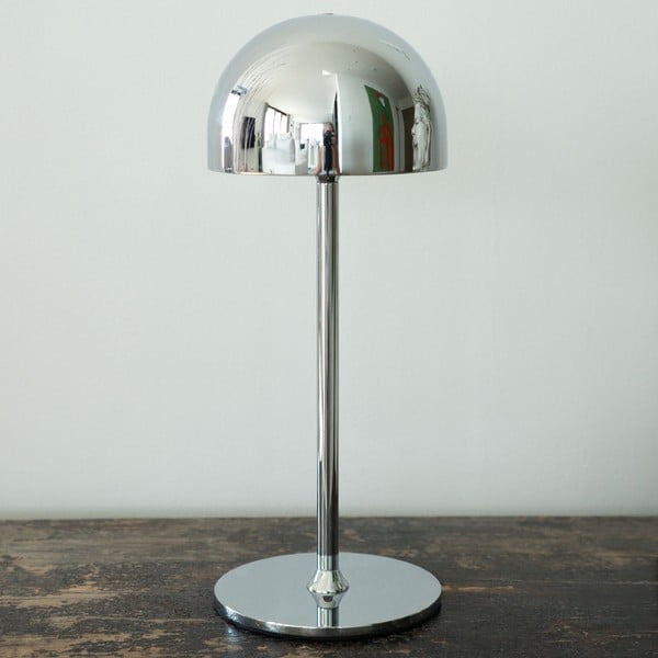 Lampada da tavolo LED argentata con paralume in metallo con telecomando (altezza totale 30 cm) Tim – Sirius-image-1