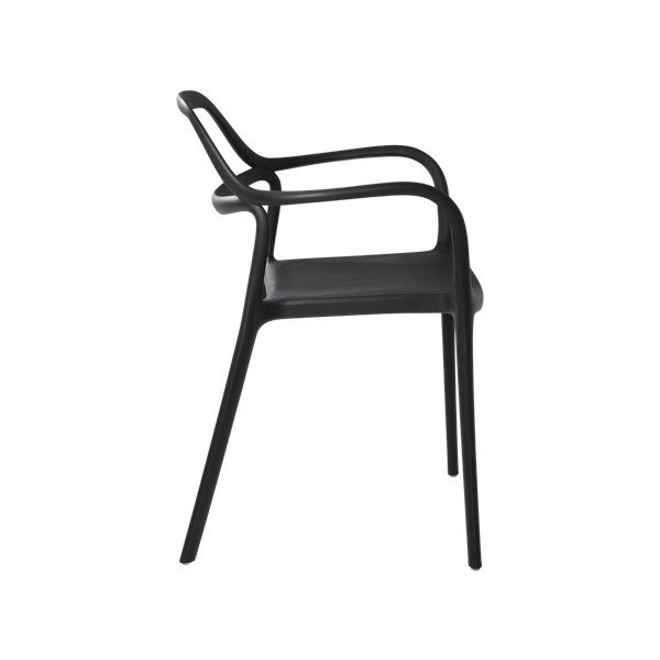 Sedie da pranzo in set nere in plastica con braccioli/impilabili 2 pz Karlaby – Jotex-image-4