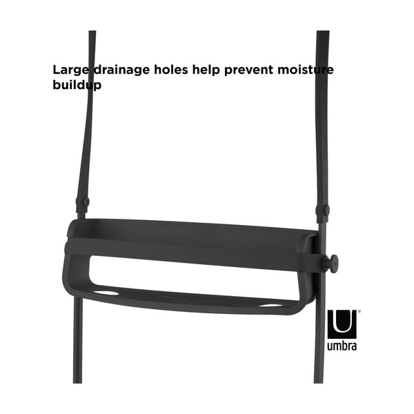 Mensola in plastica nera per bagno sospesa Flex - Umbra-image-4