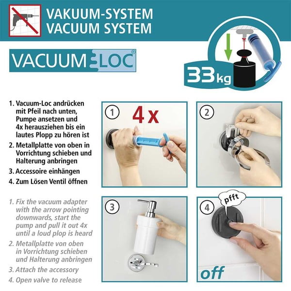 Porta asciugamani doppio autoportante Vacuum-Loc, capacità di carico fino a 33 kg Capri - Wenko-image-2