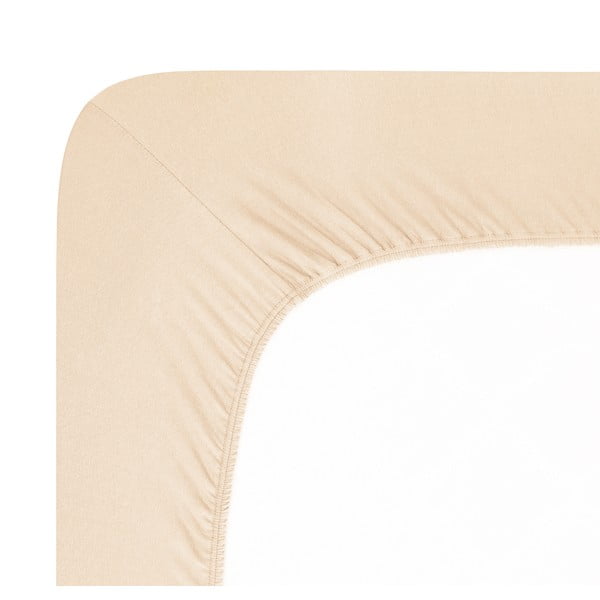 Lenzuolo elasticizzato in jersey beige 160x200 cm Boxspring - Andrea Simone-image-1