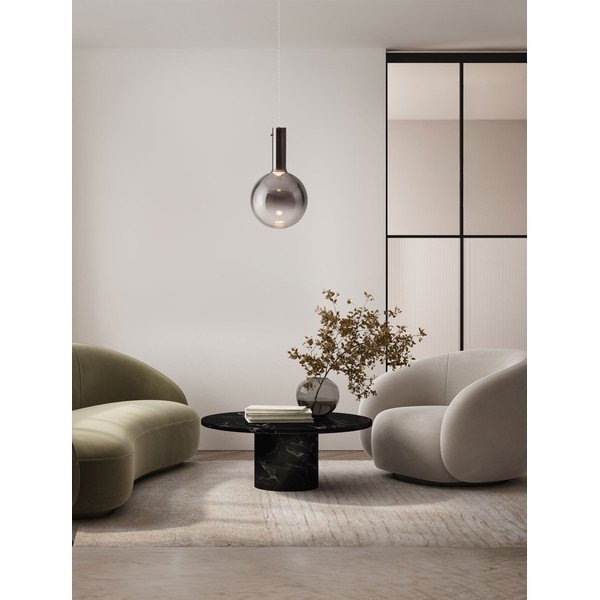 Lampadario LED grigio in vetro con intensità regolabile ø 25 cm Nostos – Nova Luce-image-1