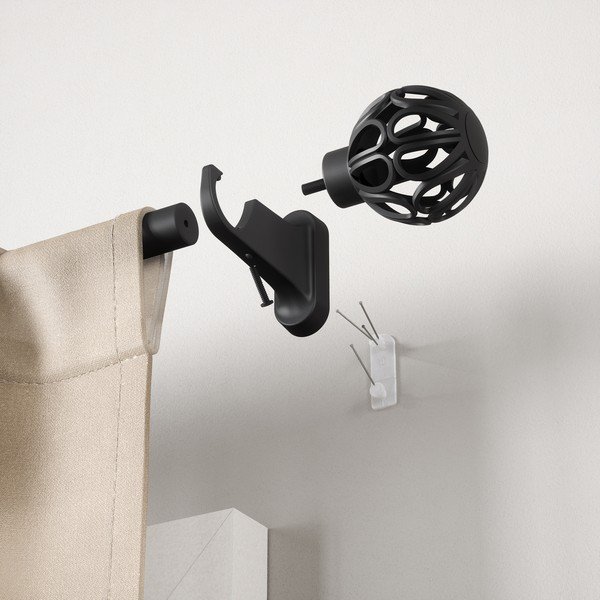 Bastone per tende nero opaco in acciaio regolabile 107 - 305 cm Aria – Umbra-image-3