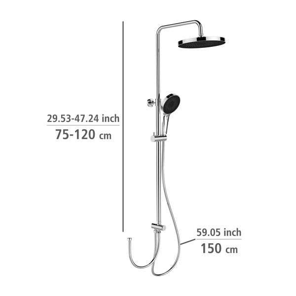 Set doccia in acciaio inox argento lucido 120 cm Soft Water - Wenko-image-1