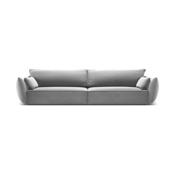 Divano grigio chiaro con rivestimento in velluto 248 cm Vanda – Mazzini Sofas