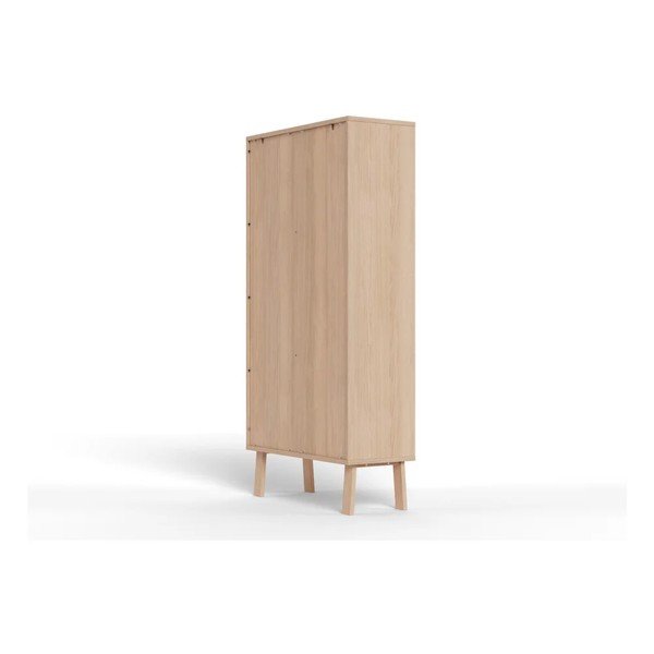 Vetrina colore naturale chiaro impiallacciata 90x180x35 cm Lamberth – Actona-image-4