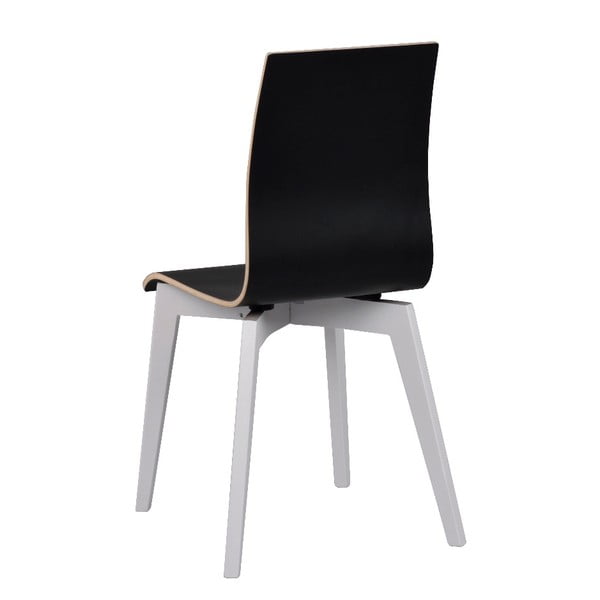 Sedia da pranzo nera con gambe bianche Grace - Rowico-image-2