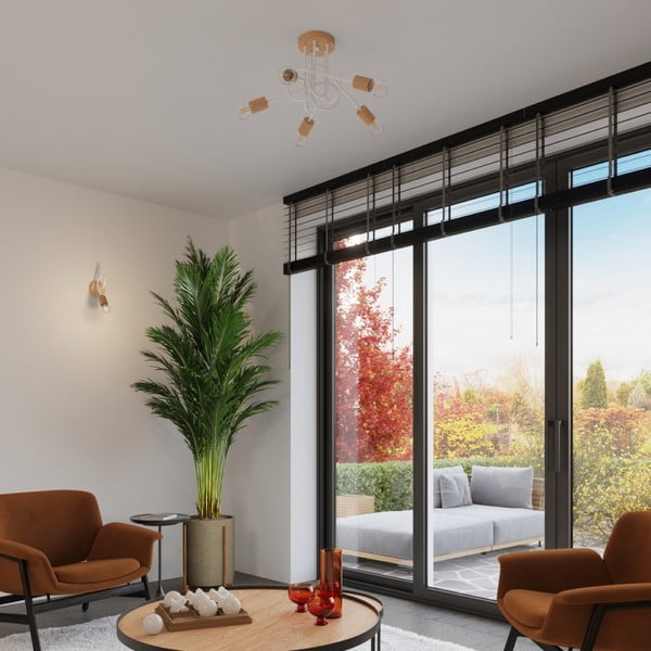 Plafoniera di colore naturale 15x61 cm Tumber – Sollux-image-3