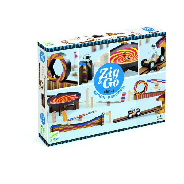 Pista in legno per bambini Zig Go, 45 pezzi - Djeco-image-1