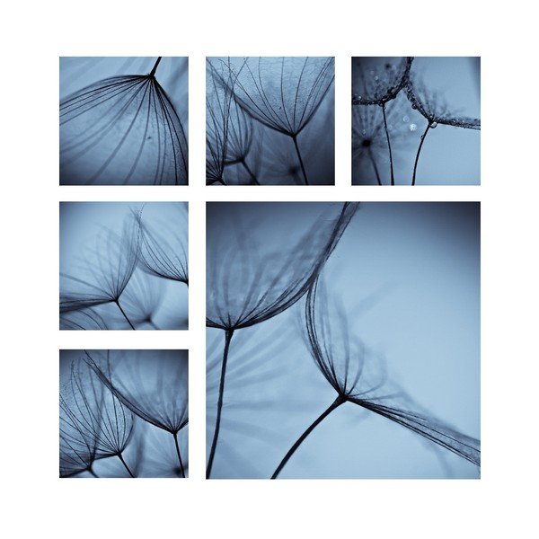 Pittura in vetro blu Harmo, 30 x 30 cm - 3D Art