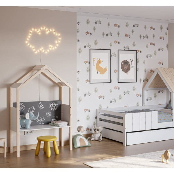 Scrivania per bambini in legno di pino 40x100 cm Roxana - Marckeric-image-1