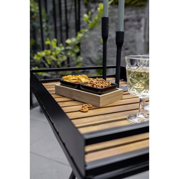 Set di 2 ciotole da portata in ceramica nera con vassoio Elo - Wenko-image-1